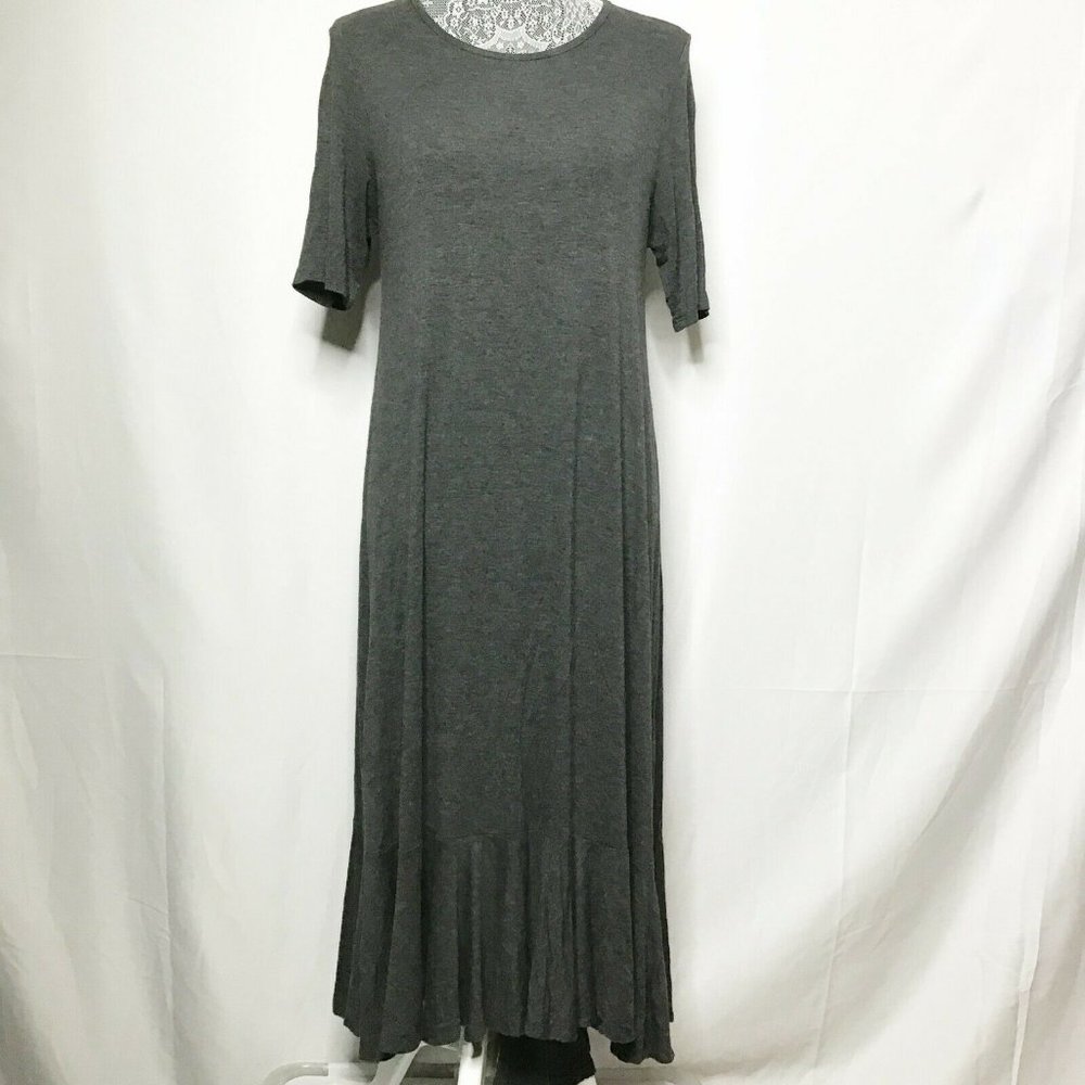 Luxe Women Dress M Grey Short Sleeved Rounded Neck